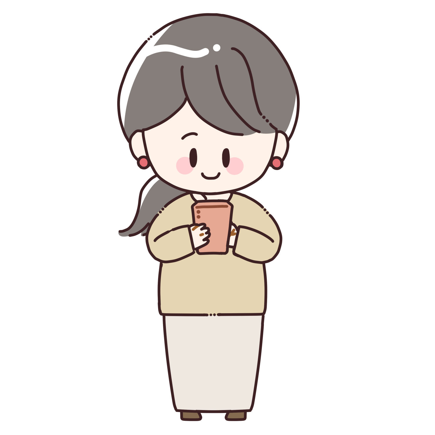 スマホを持つ女性/商用利用可能・無料イラストフリー素材サイト