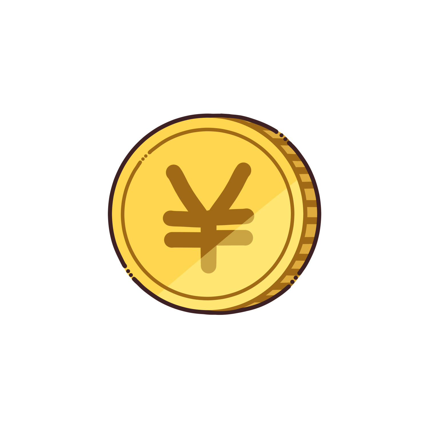 円マークがついたコインのイラスト/商用利用可能・無料イラストフリー素材サイト