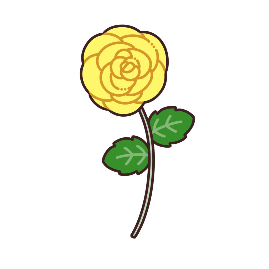 黄色のバラのイラスト