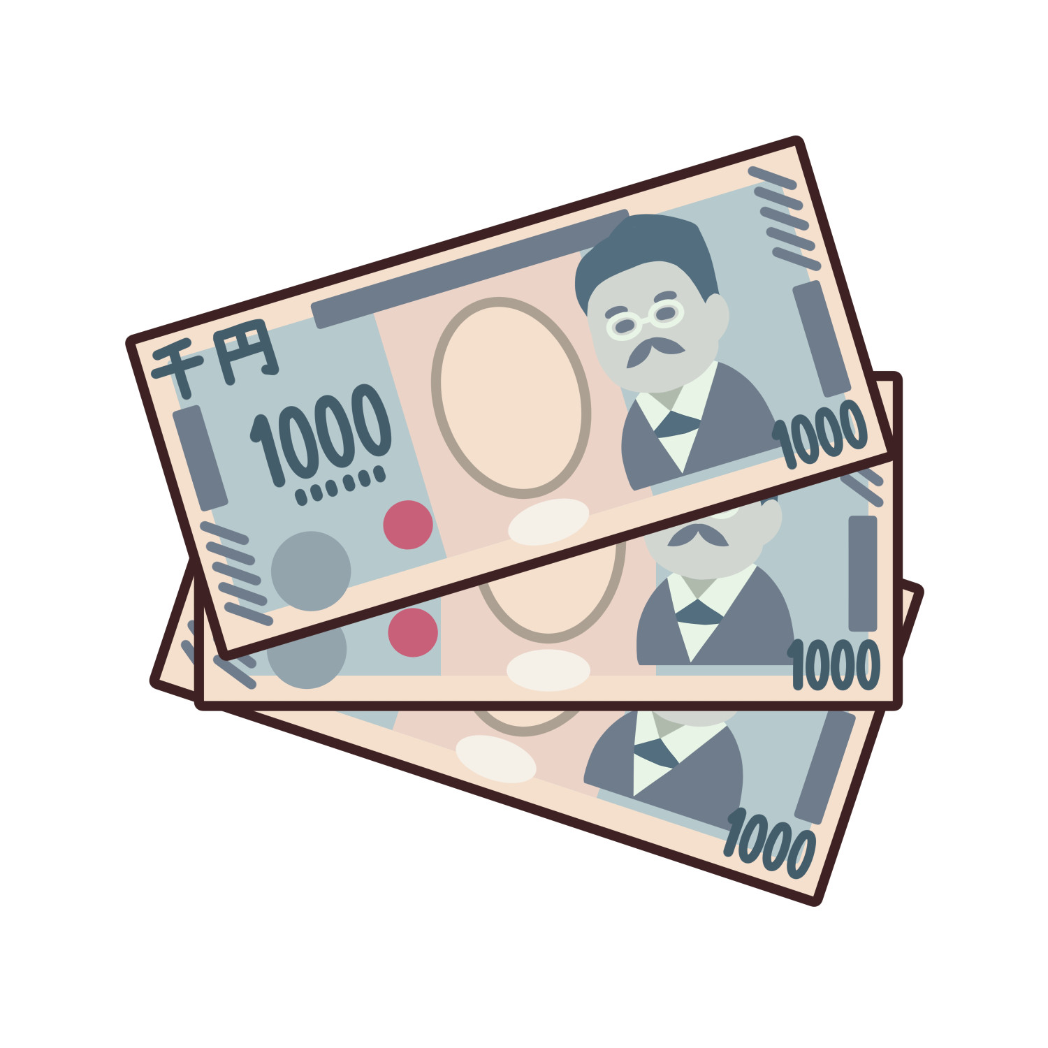 新紙幣の千円札のイラスト2