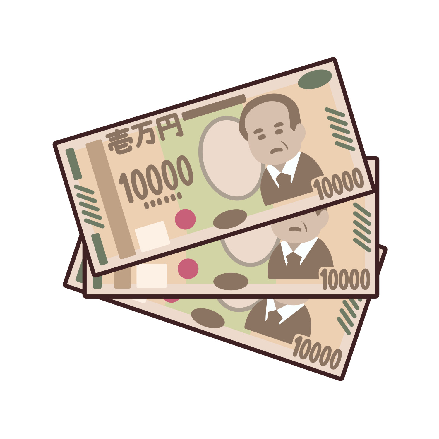 新紙幣の一万円札のイラスト2