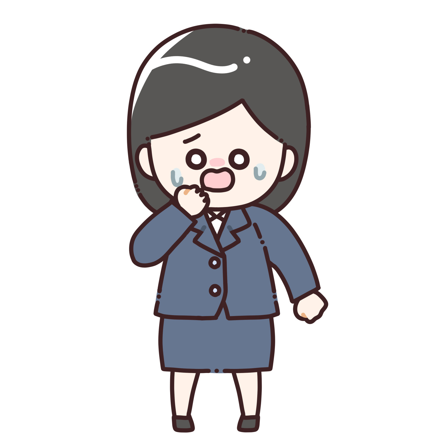 驚くスーツの女性のイラスト