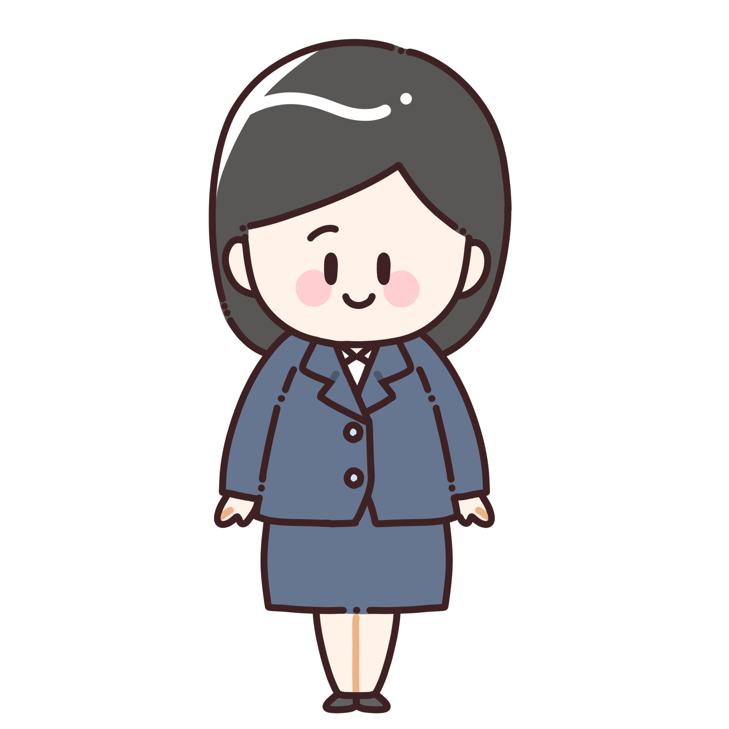 笑うスーツの女性のイラスト