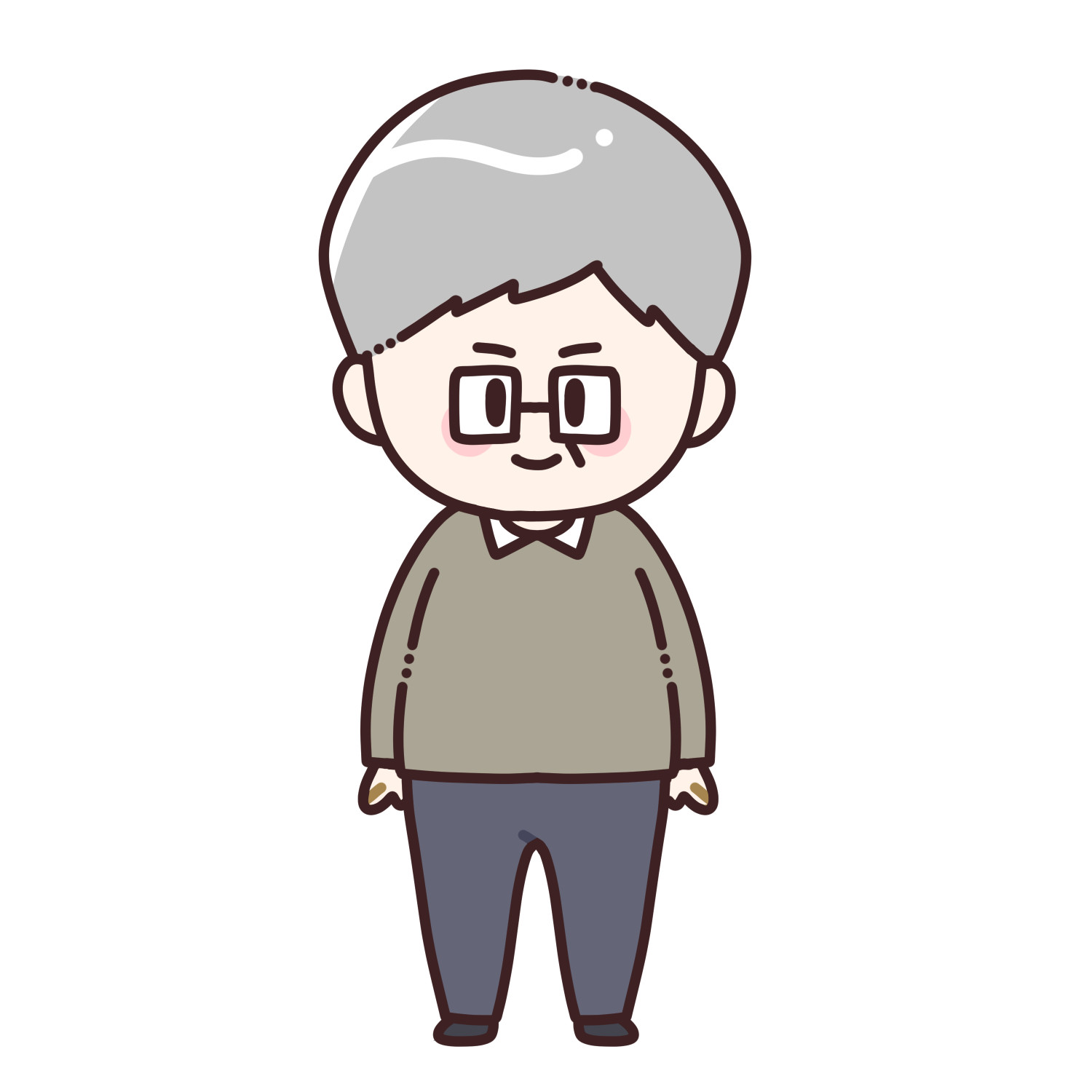メガネを掛けた男性のイラスト