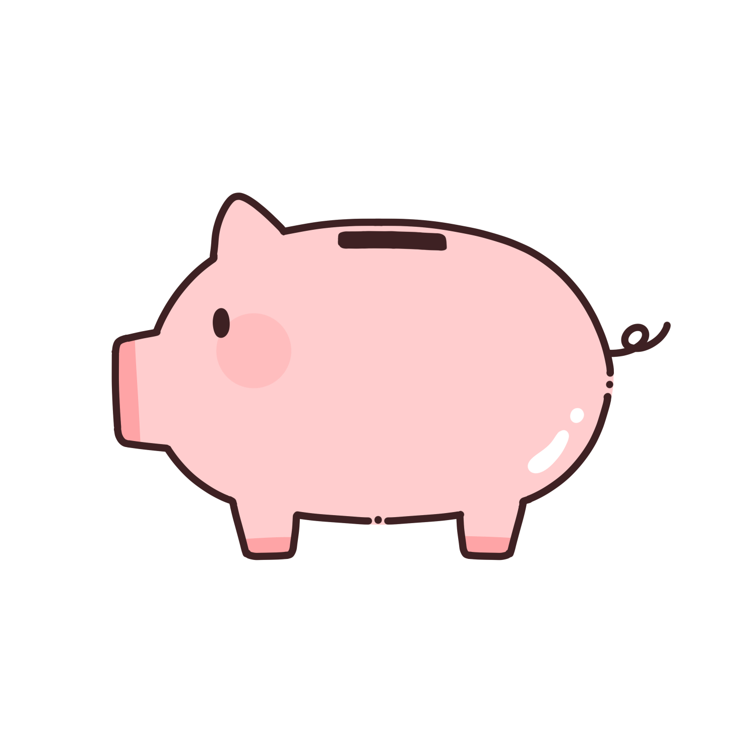 豚の貯金箱のイラスト