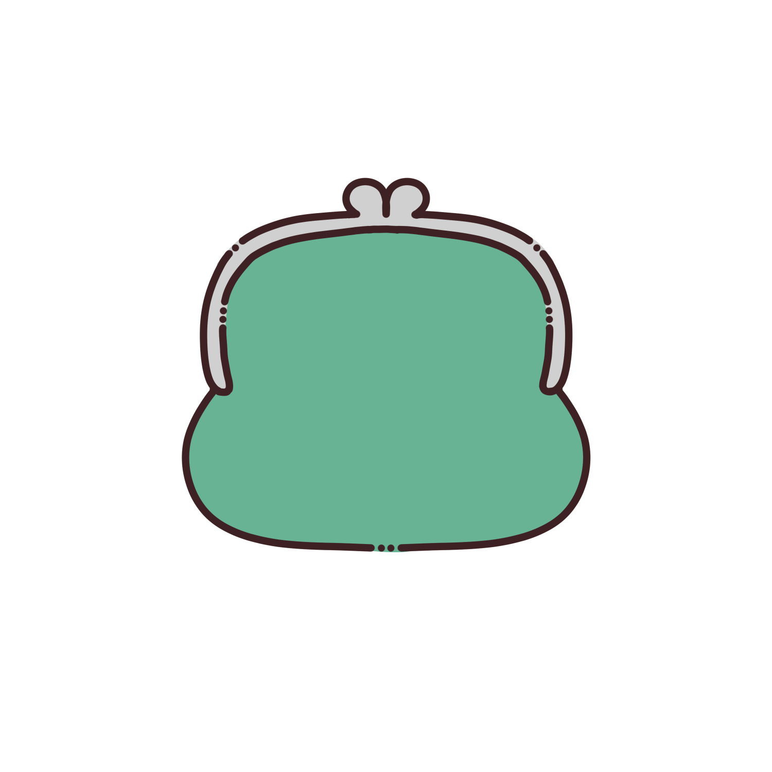 がま口財布のイラスト