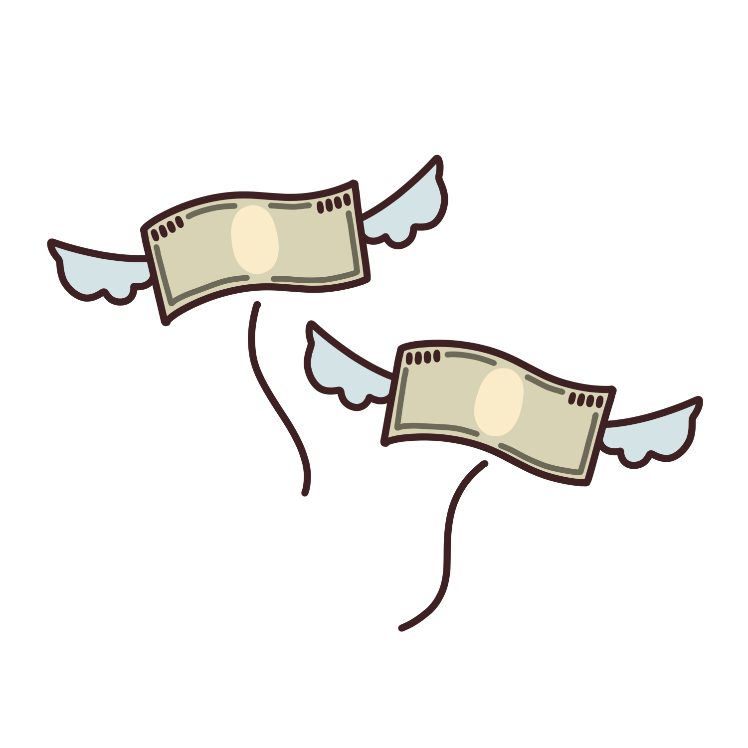 お金が飛ぶイラスト