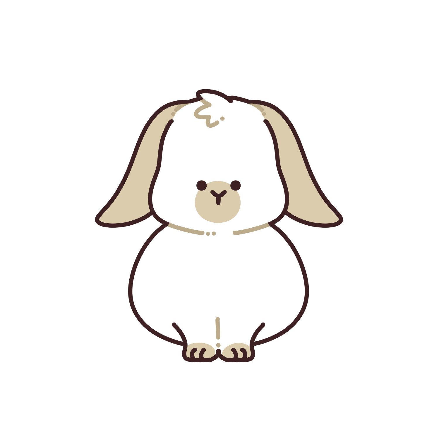 お座りしたうさぎのイラスト