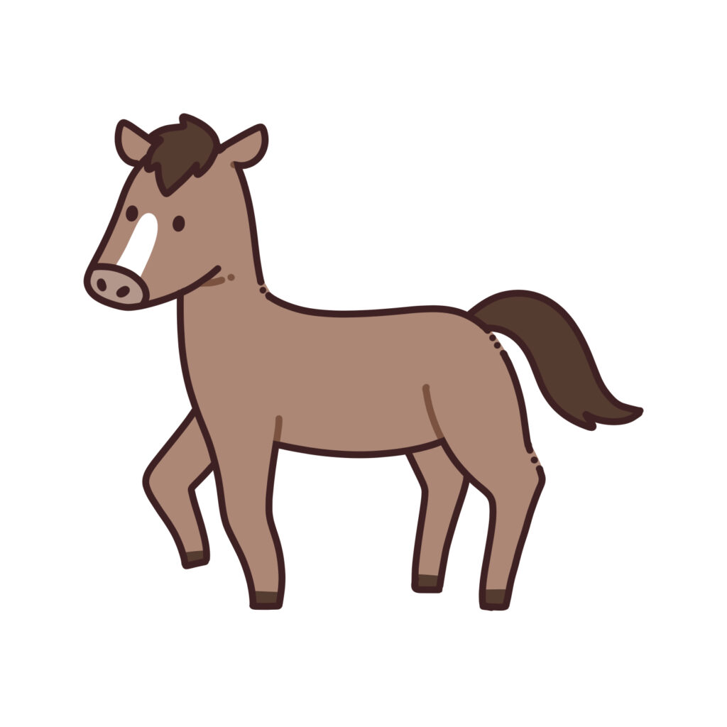 茶色の馬のイラスト
