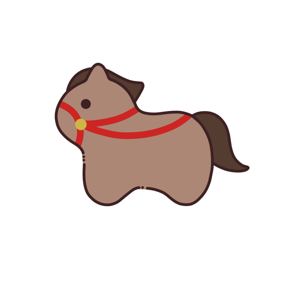 馬の正月飾りのイラスト2
