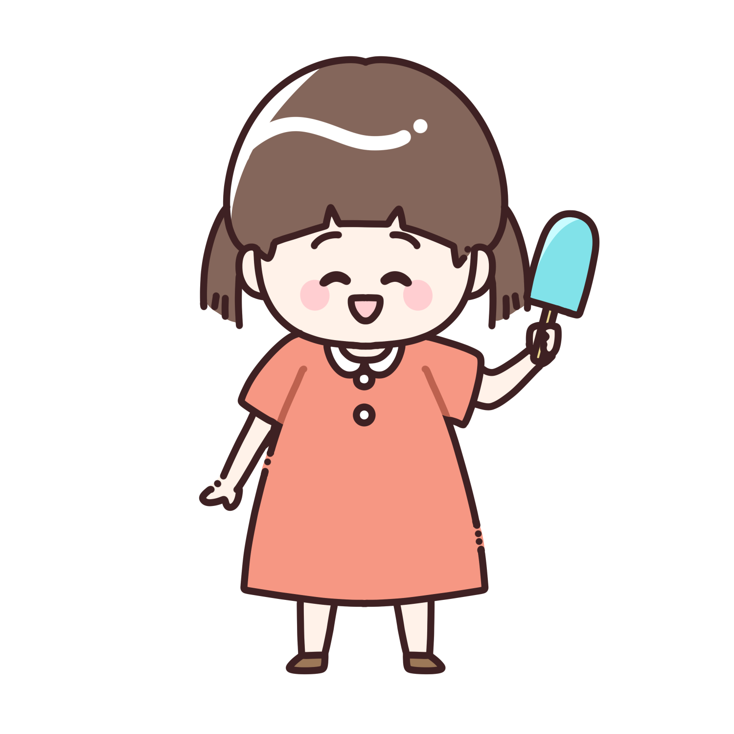 アイスを持った女の子のイラスト