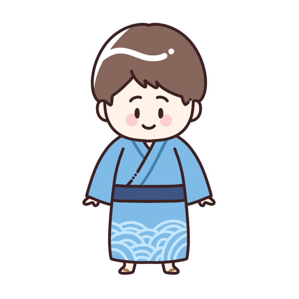 浴衣を着た男の子のイラスト|夏祭り・花火大会素材