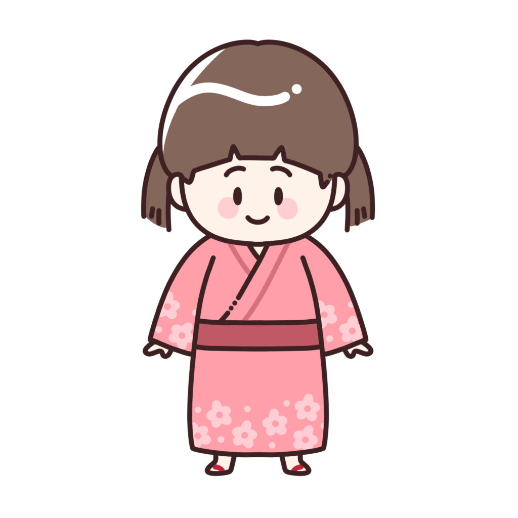 浴衣を着た女の子のイラスト｜夏祭り・花火大会素材